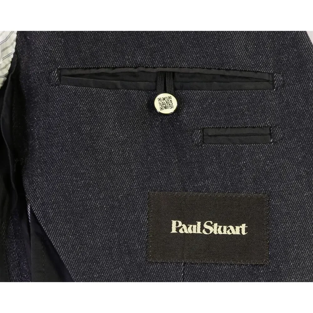 Paul Stuart Gray Twill Iridescent Wool 2-Btn Travel Blazer Jacket 38S